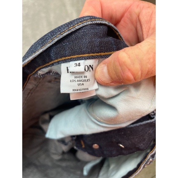 HUDSON Men's Jeans 34 (Real 36x34) Blue Straight Leg Button‎ Fly Made in USA - Picture 9 of 13